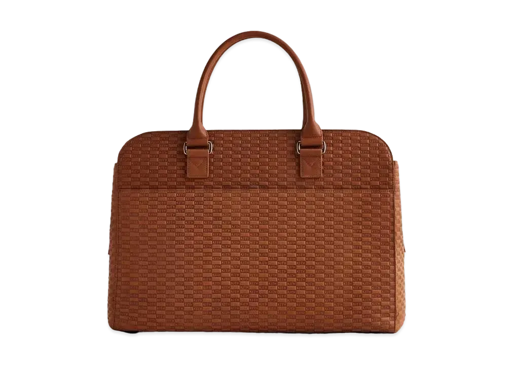 Kith Document Bag in Kith Monogram Deboss Leather "Parchment"