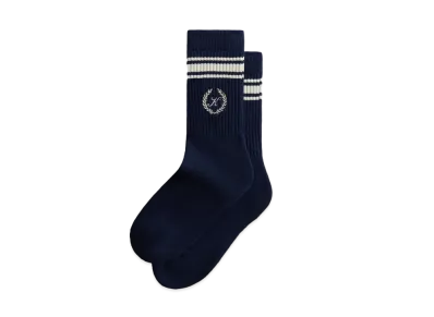 Kith Striped Script Laurel Logo Sock "Nocturnal"