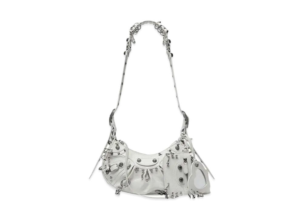 BALENCIAGA Le Cagole XS Shoulder Bag With Piercings "White"