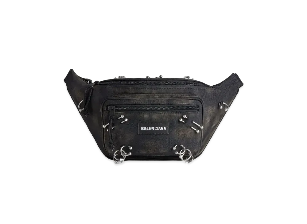 BALENCIAGA Explorer Beltpack With Piercings "Black"