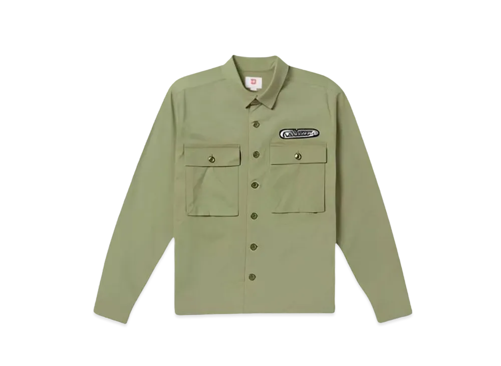 VOLCOM TOKYO TRUE PINNED WORKSHIRT LONG SLEEVE SHIRT "LIGHT ARMY"