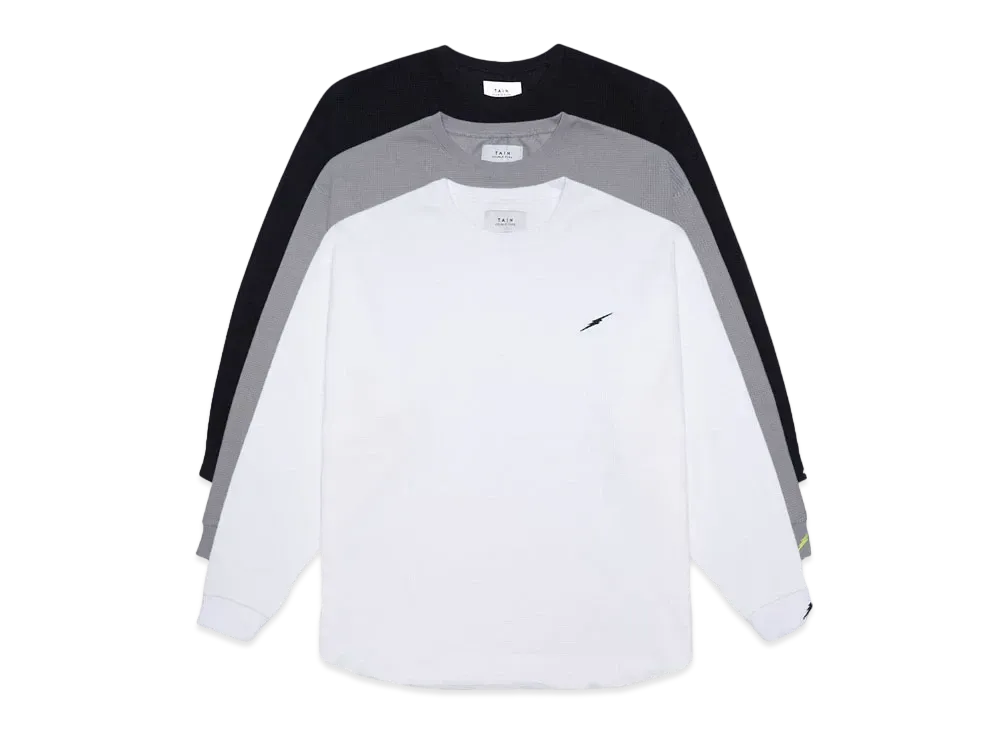 HYPE DROP x TAIN DOUBLE PUSH 3PACK THERMAL FOOTBALL T-SHIRTS "BLACK / WHITE / GRAY"