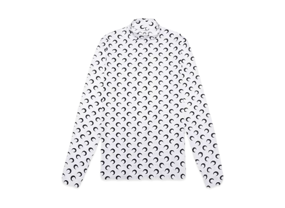 Marine Serre REGENERATED ALL OVER MOON JERESEY SECOND SKIN TOP "WHITE"