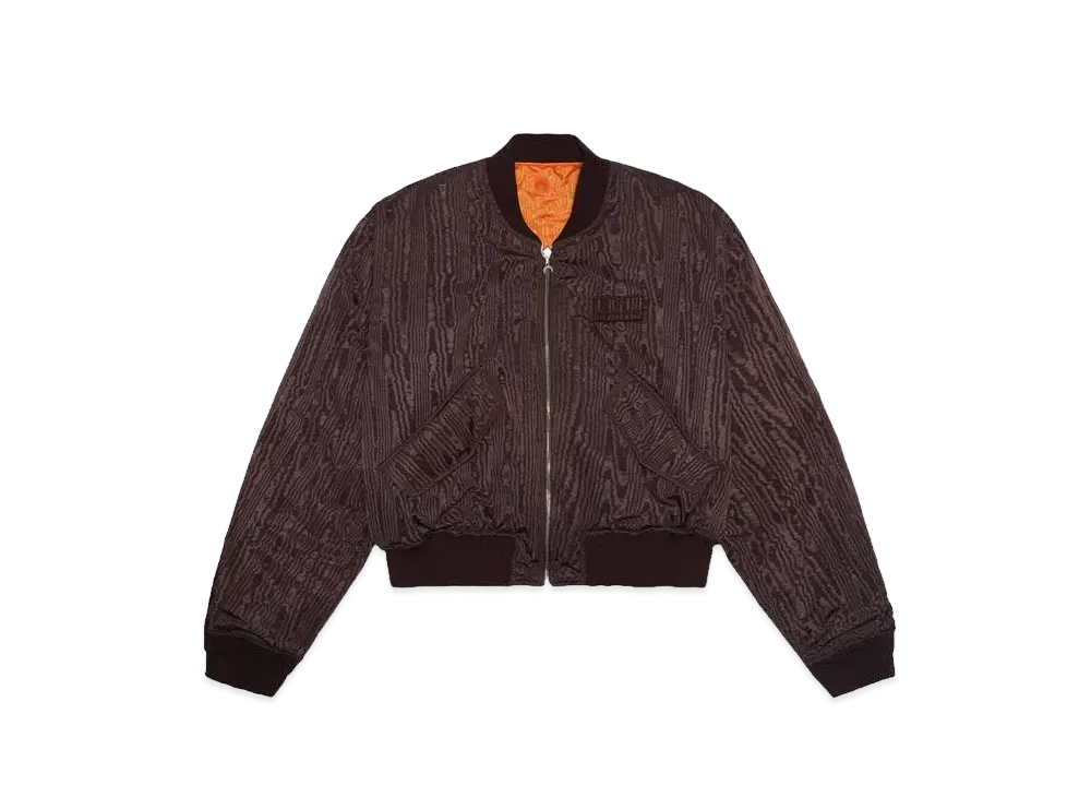 Marine Serre REGENERATED REVERSIBLE MOIRE BOMBER JACKET "ORANGE"