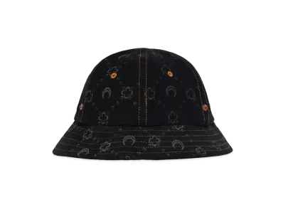 Marine Serre REGENERATED DENIM BELL HAT "BLACK"