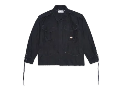 el conductorH DISTRESSED COTTON LACEUP FIELD JKT "BK"