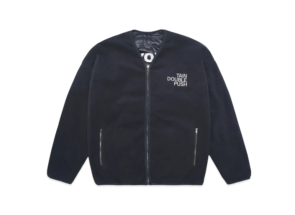 TAIN DOUBLE PUSH HEARTBREAK FLEECE REVERSIBLE CARDIGAN "CHARCOAL"