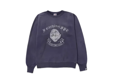 A BATHING APE x ©️SAINT Mxxxxxx Gorilla Crewneck "Blue"