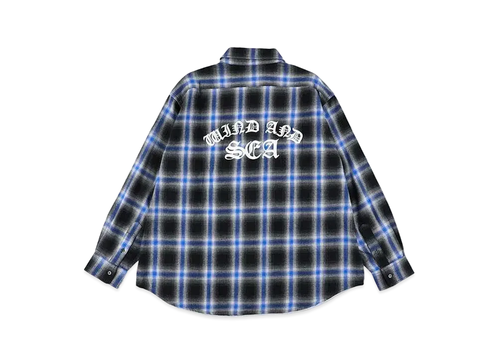 WIND AND SEA Ombre Check Flannelshirt "Blue"