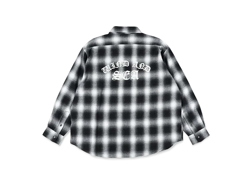 WIND AND SEA Ombre Check Flannelshirt "Black"