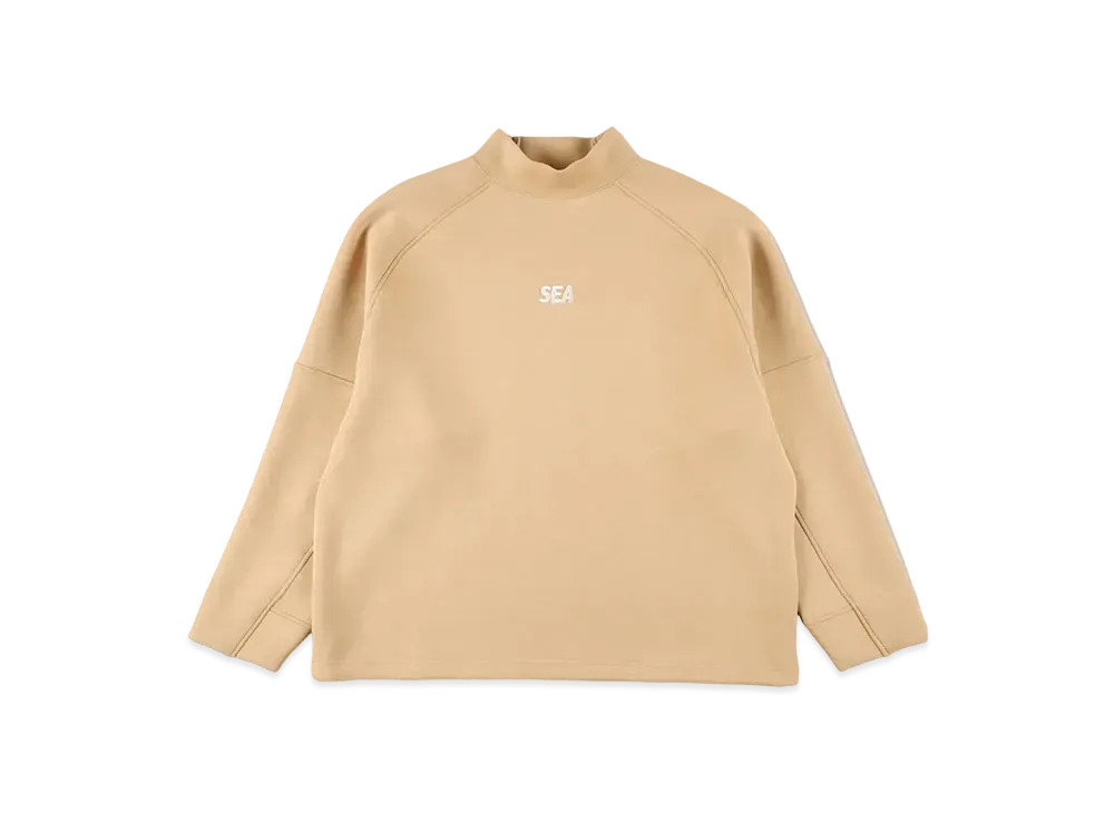WIND AND SEA WDS-ES Cardboard Mock Neck Tops "Sand"