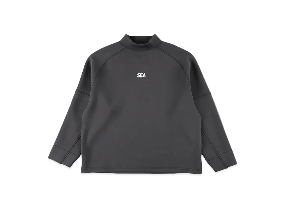WIND AND SEA WDS-ES Cardboard Mock Neck Tops "Charcoal"