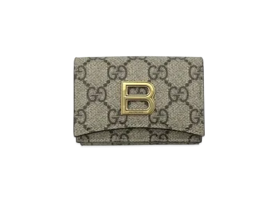 GUCCI x BALENCIAGA The Hacker Card Case Wallet "Beige/Ebony"