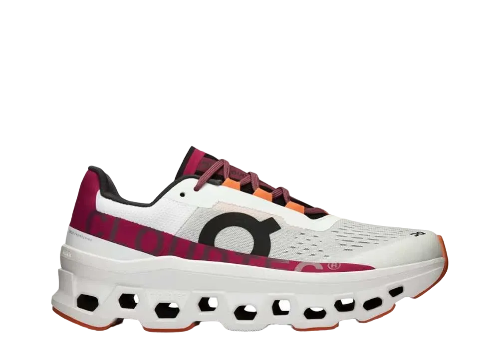 On Women's Cloudmonster "Undyed White/Aurora"