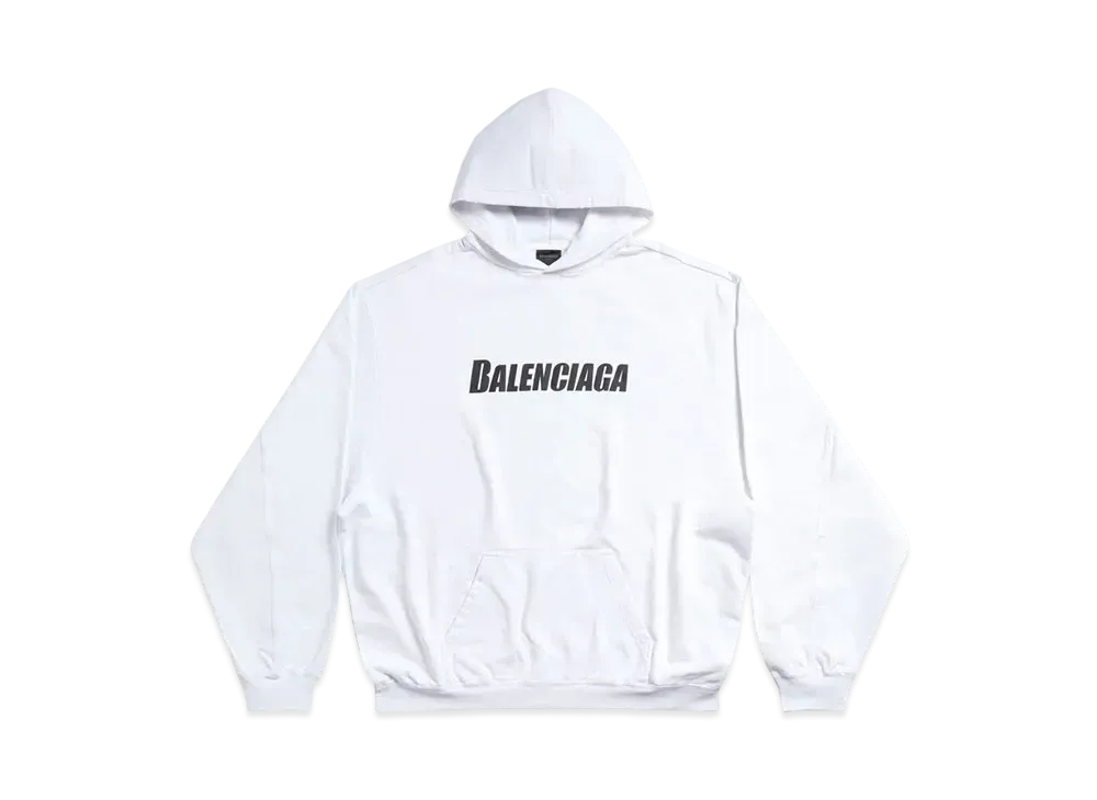 BALENCIAGA MENS Destroyed Hoodie Oversized "White"