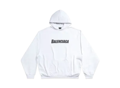BALENCIAGA MENS Destroyed Hoodie Oversized "White"