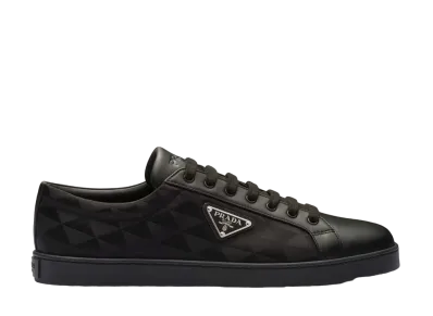 PRADA Leather Nylon Sneakers "Black"