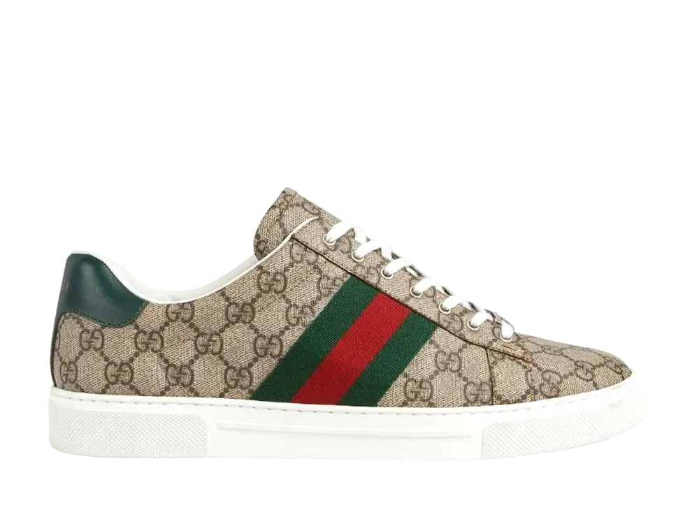 グッチ エース ウェブ ストライプ スニーカー "ベージュ/エボニー"