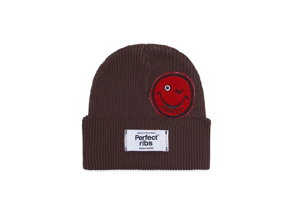 Perfect ribs Rib Beanie Cap "Brown"