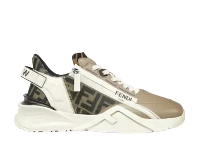 FENDI Flow Leather Low Tops "Beige"