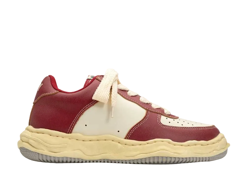 メゾンミハラヤスヒロ ウェイン OG ソール VC レザー ロートップ スニーカー "ホワイト/レッド" (A11FW713)