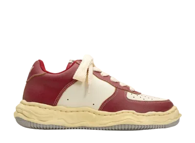 Maison MIHARA YASUHIRO WAYNE OG Sole VC Leather Low-top Sneaker "White/Red"