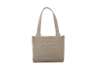 CHANEL Chocolate Bar Tote Bag "White"