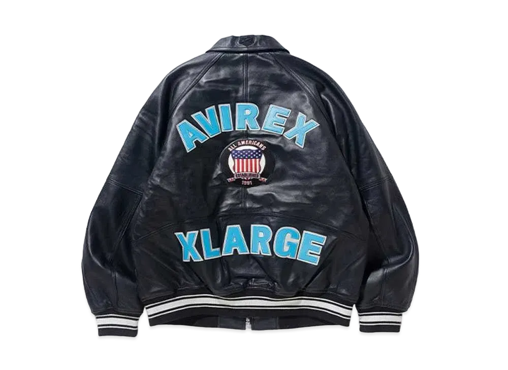 XLARGE x AVIREX Icon Leather Jacket "Black"