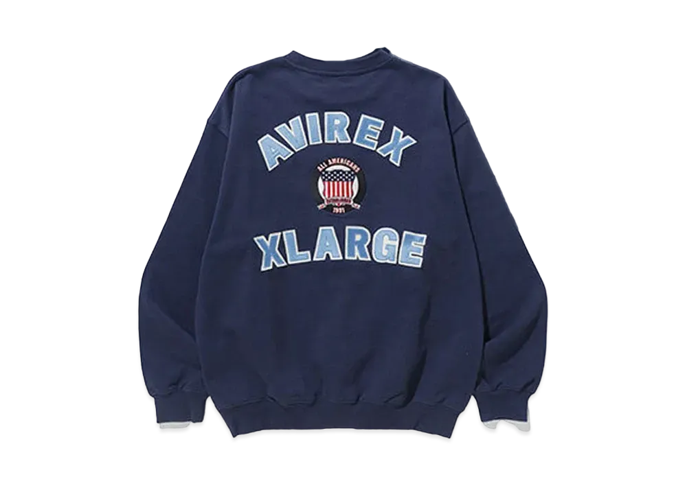 XLARGE x AVIREX Crewneck Sweat "Navy"