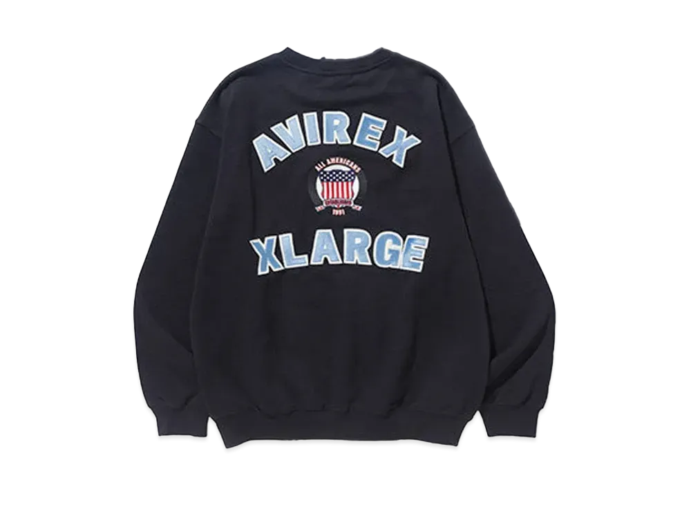 XLARGE x AVIREX Crewneck Sweat "Black"