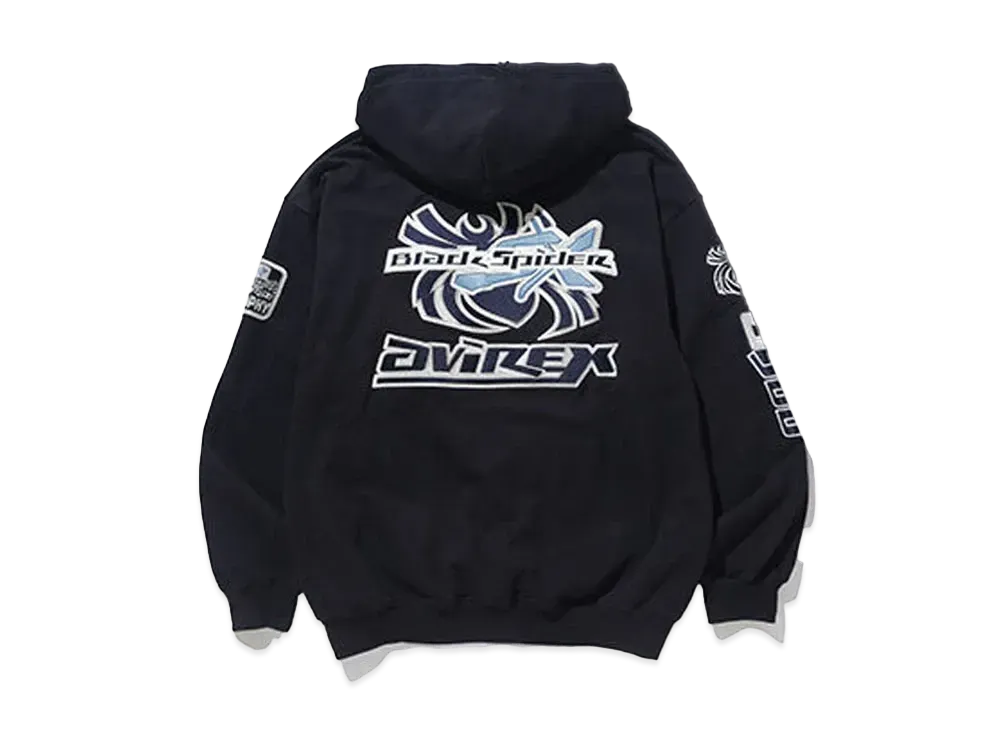 XLARGE x AVIREX Full Zip Hooded Sweat "Black"