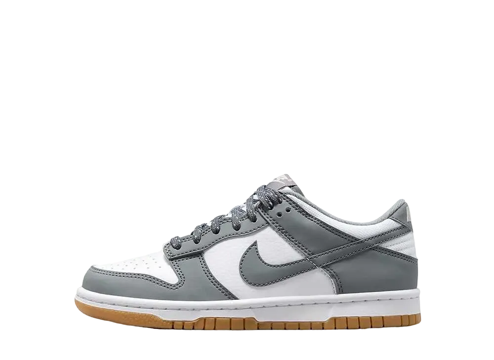 Nike GS Dunk Low "White/Light Iron Ore/Gum Light Brown/Smoke Grey"