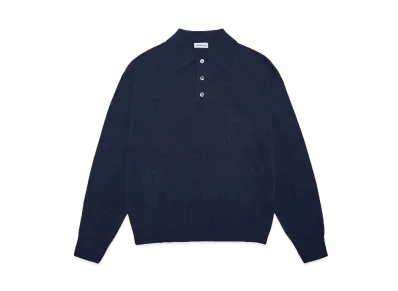 nakedgauge CLASSIC WOOL YARN ‘80 POLO’ JUMPER "INDIGO"