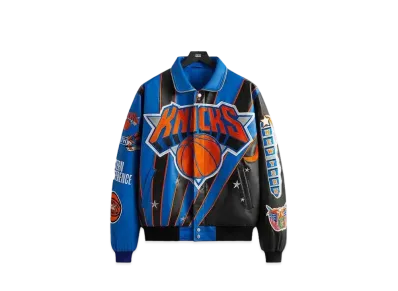 Kith x Jeff Hamilton x the New York Knicks Leather Varsity Jacket "Black"