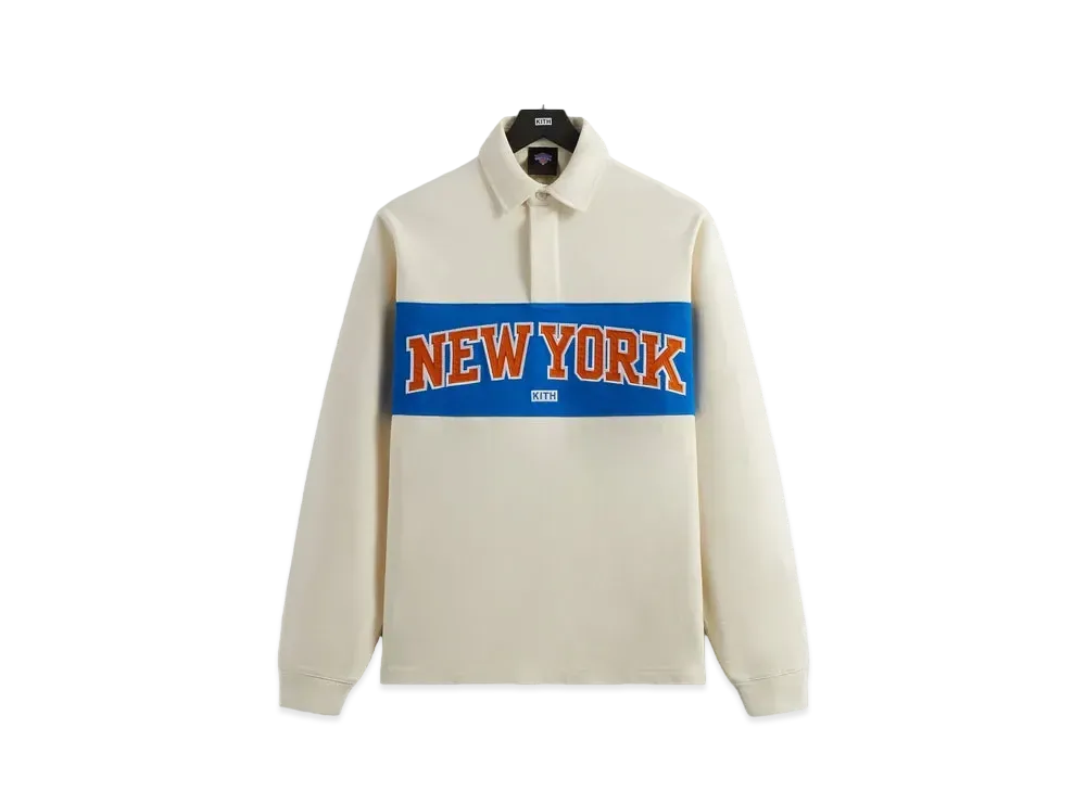 Kith x the New York Knicks Long Sleeve Rugby Shirt "Silk"