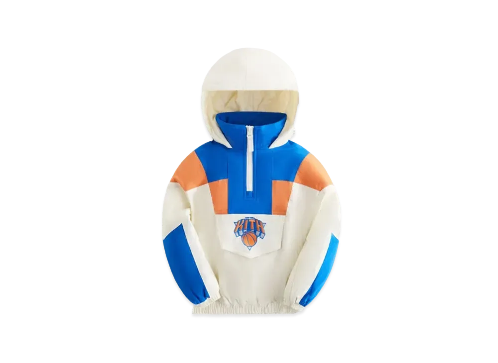 Kith Kids for the New York Knicks Hooded Quarter Zip Anorak "Silk"