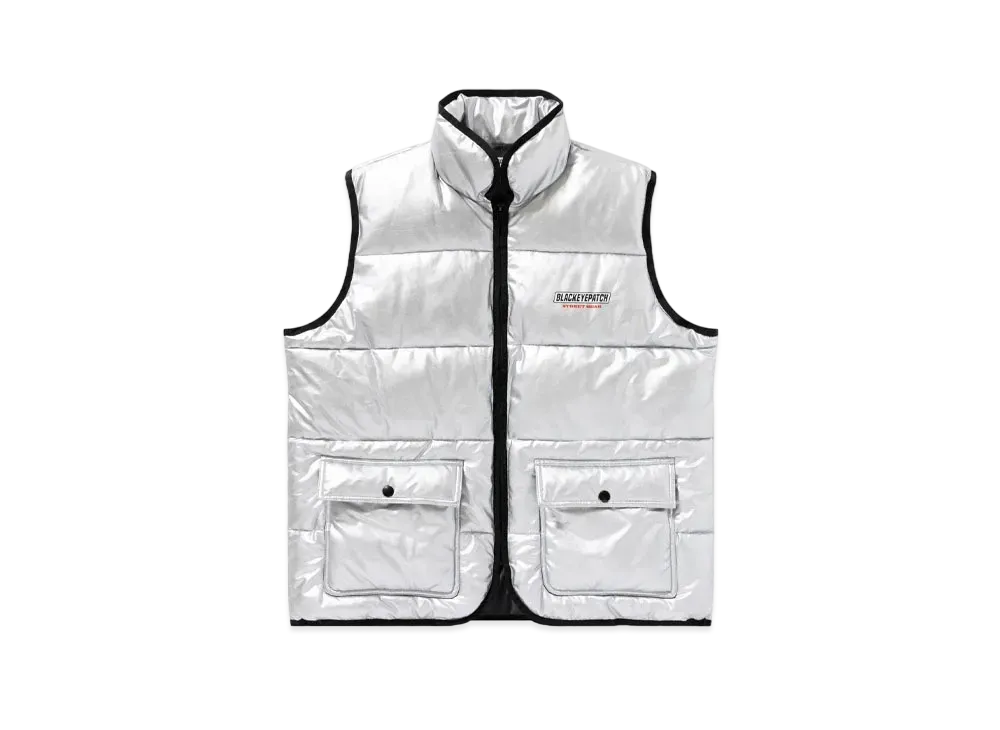Blackeyepatch Racing Logo Puffer Ves "Silver"