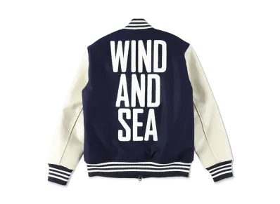WIND AND SEA Military Surplus Varsity Jacket "Navy"