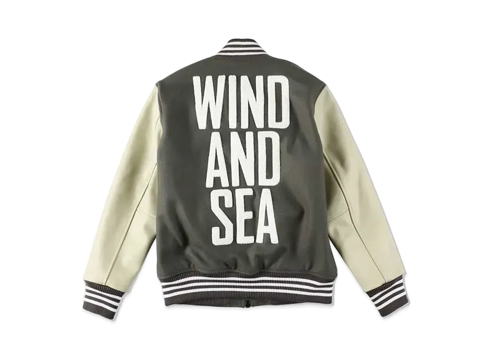 WIND AND SEA Military Surplus Varsity Jacket "Olive Drab"