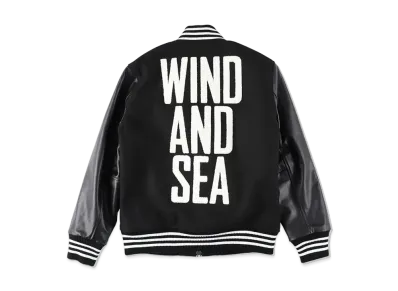 WIND AND SEA Military Surplus Varsity Jacket "Black"