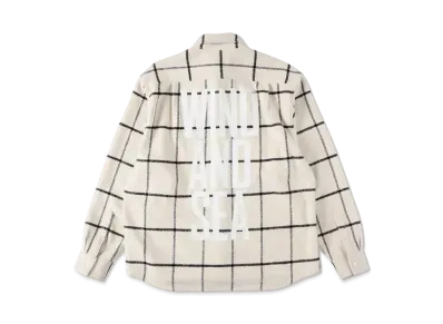 WIND AND SEA Military Surplus Windowpane Plaid Shirt "White"