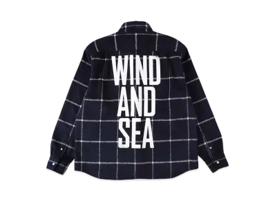 WIND AND SEA Military Surplus Windowpane Plaid Shirt "Navy"