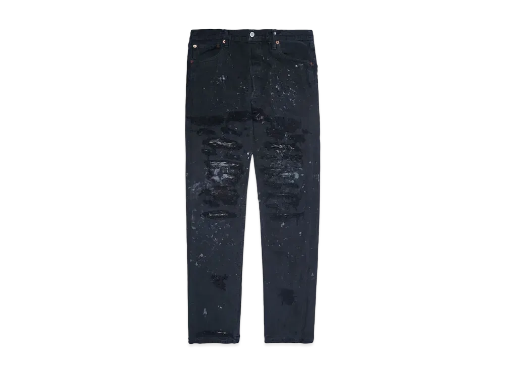 INNOCENCE NYC DESTROY LEATHER DENIM PANTS 34inch "Lt Denim"