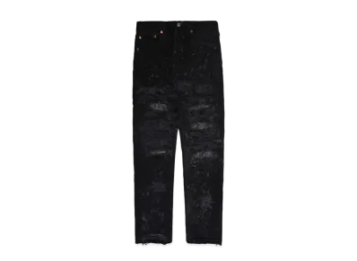 INNOCENCE NYC DESTROY LEATHER DENIM PANTS 32inch "Lt Denim"