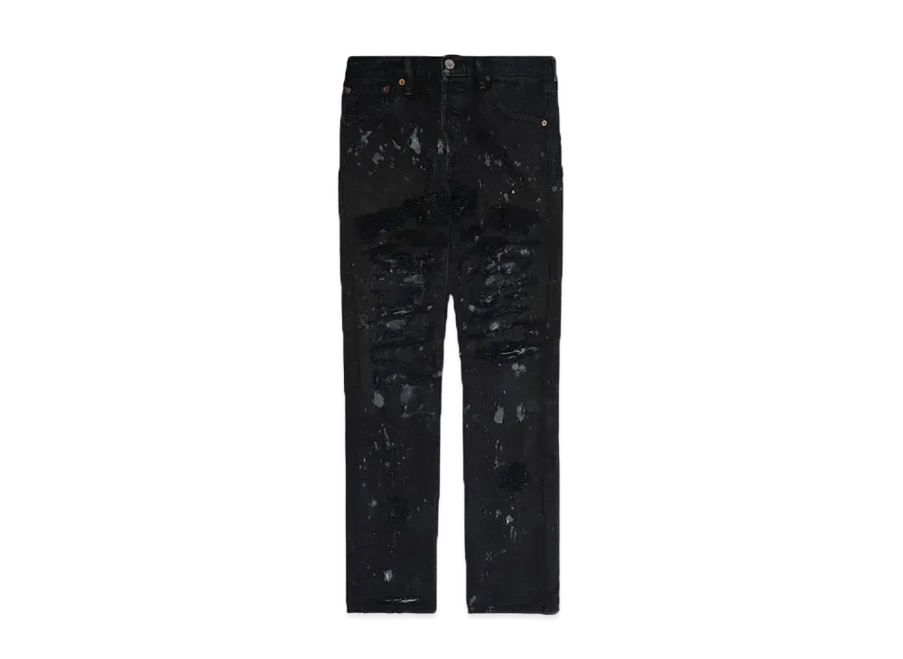 INNOCENCE NYC DESTROY LEATHER DENIM PANTS 31inch "Lt Denim"