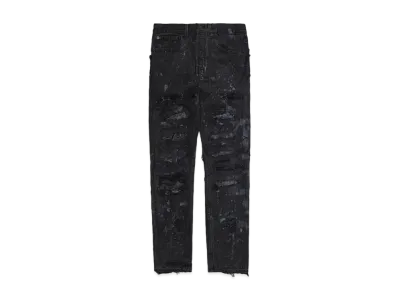 INNOCENCE NYC DESTROY LEATHER DENIM PANTS 30inch "Lt Denim"