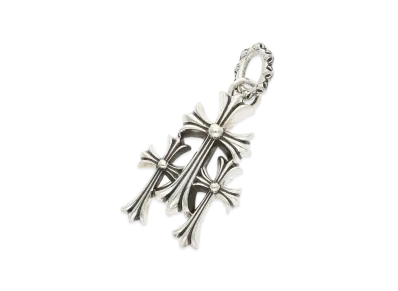 Chrome Hearts Large Triple CH Cross Pendant Top "Silver"