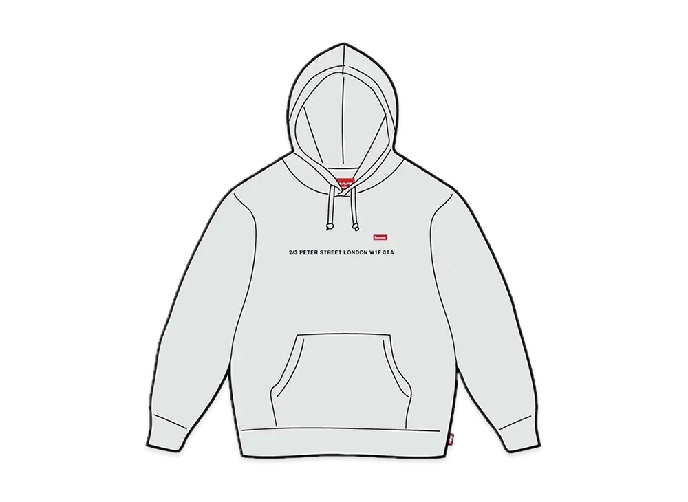 シュプリーム ショプ スモールボックス フーディー スウェットシャツ ロンドン "アッシュ グレー"