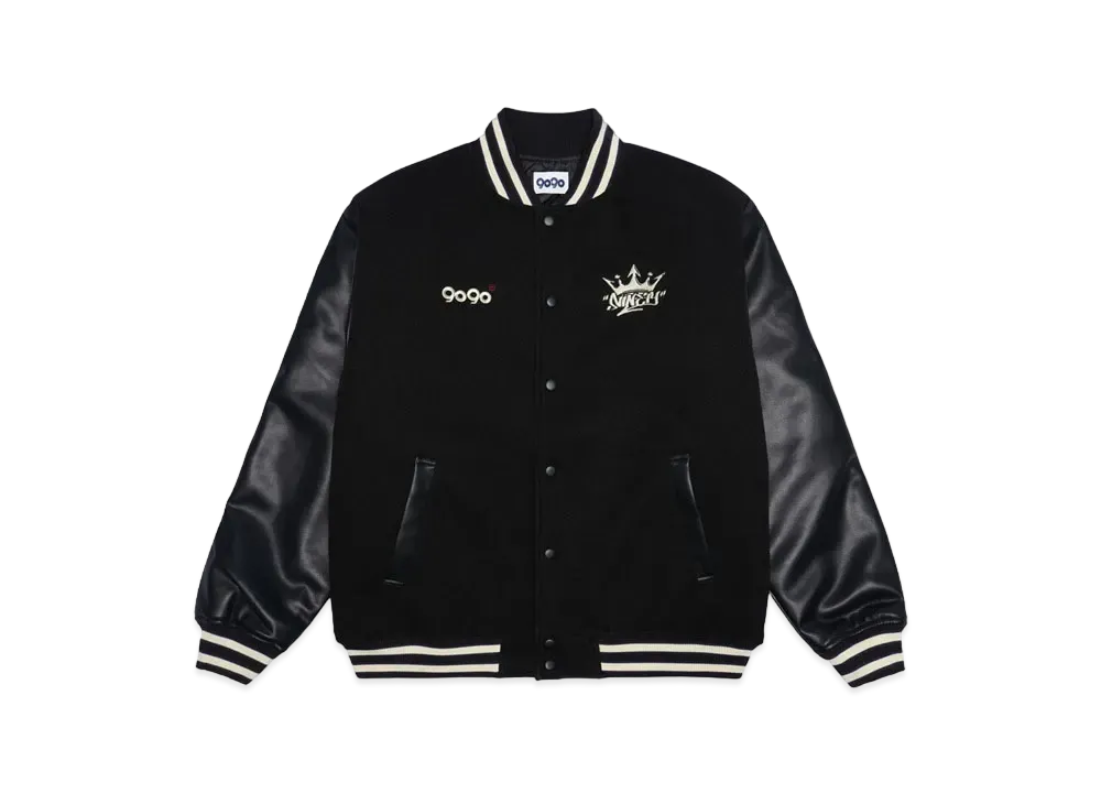 9090 King Logo Classic Stadium Jacket "Black"