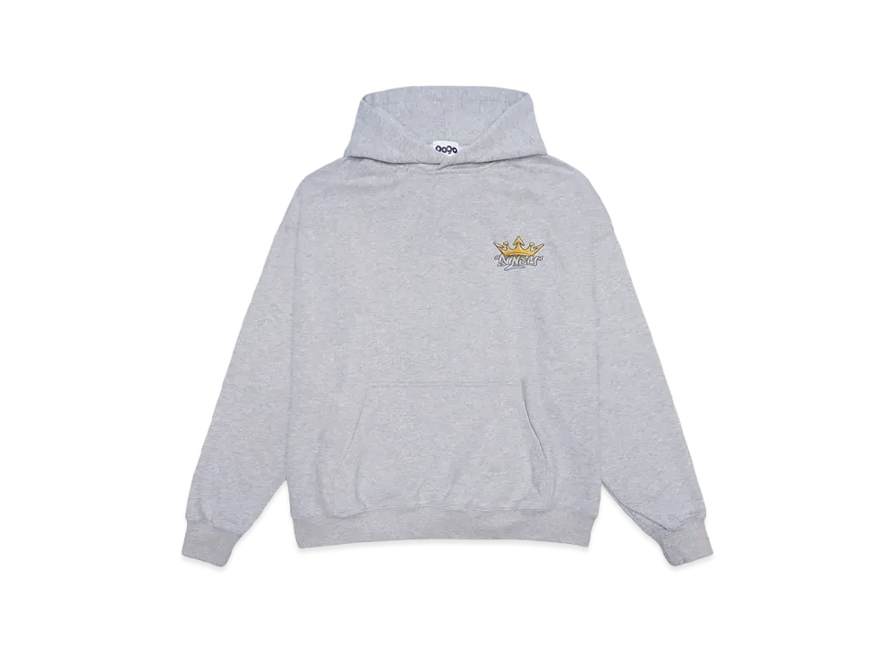 9090 King Logo Slub Denim Zip Hoodie 